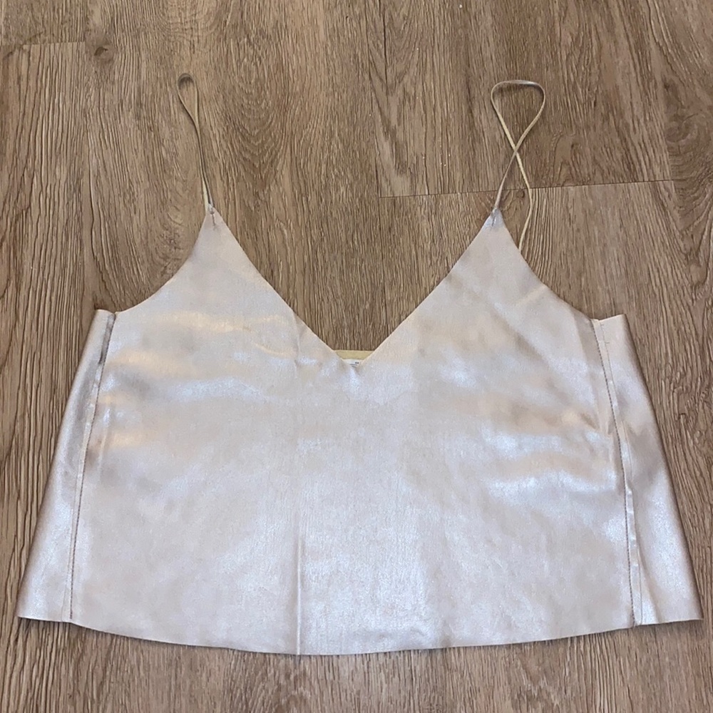 Metallic v neck tank